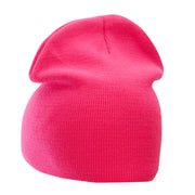 8 Inch Solid Knit Short Beanie Made in USA