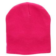 8 Inch Solid Knit Short Beanie Made in USA