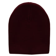 8 Inch Solid Knit Short Beanie Made in USA