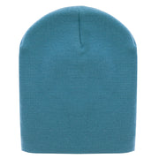 8 Inch Solid Knit Short Beanie Made in USA