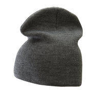 8 Inch Solid Knit Short Beanie Made in USA