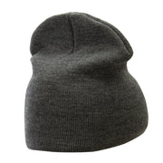 8 Inch Solid Knit Short Beanie Made in USA