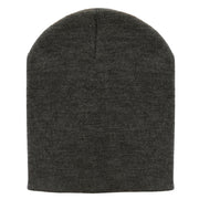 8 Inch Solid Knit Short Beanie Made in USA