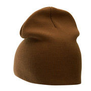 8 Inch Solid Knit Short Beanie Made in USA