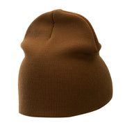 8 Inch Solid Knit Short Beanie Made in USA