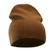 8 Inch Solid Knit Short Beanie Made in USA