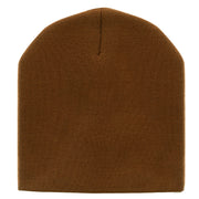 8 Inch Solid Knit Short Beanie Made in USA