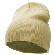 8 Inch Solid Knit Short Beanie Made in USA