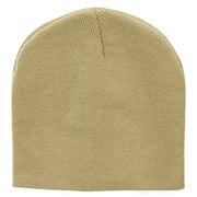 8 Inch Solid Knit Short Beanie Made in USA