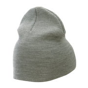 8 Inch Solid Knit Short Beanie Made in USA