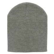 8 Inch Solid Knit Short Beanie Made in USA