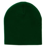 8 Inch Solid Knit Short Beanie Made in USA