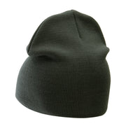 8 Inch Solid Knit Short Beanie Made in USA