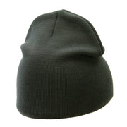 8 Inch Solid Knit Short Beanie Made in USA