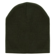 8 Inch Solid Knit Short Beanie Made in USA