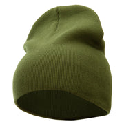 8 Inch Solid Knit Short Beanie Made in USA