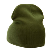 8 Inch Solid Knit Short Beanie Made in USA