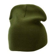 8 Inch Solid Knit Short Beanie Made in USA