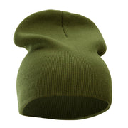 8 Inch Solid Knit Short Beanie Made in USA