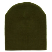 8 Inch Solid Knit Short Beanie Made in USA