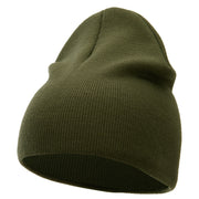 8 Inch Solid Knit Short Beanie Made in USA