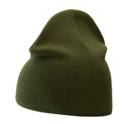 8 Inch Solid Knit Short Beanie Made in USA