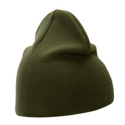 8 Inch Solid Knit Short Beanie Made in USA