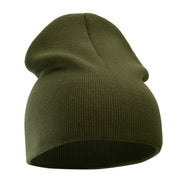 8 Inch Solid Knit Short Beanie Made in USA