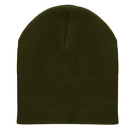 8 Inch Solid Knit Short Beanie Made in USA