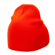 8 Inch Solid Knit Short Beanie Made in USA