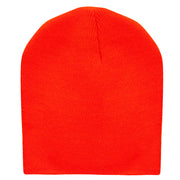 8 Inch Solid Knit Short Beanie Made in USA