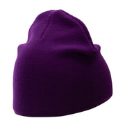 8 Inch Solid Knit Short Beanie Made in USA