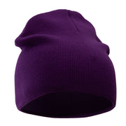 8 Inch Solid Knit Short Beanie Made in USA