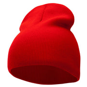 8 Inch Solid Knit Short Beanie Made in USA