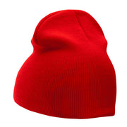 8 Inch Solid Knit Short Beanie Made in USA