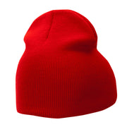 8 Inch Solid Knit Short Beanie Made in USA