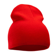 8 Inch Solid Knit Short Beanie Made in USA