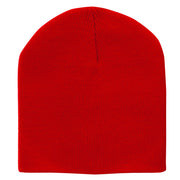 8 Inch Solid Knit Short Beanie Made in USA