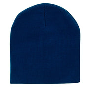 8 Inch Solid Knit Short Beanie Made in USA