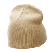 8 Inch Solid Knit Short Beanie Made in USA