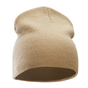 8 Inch Solid Knit Short Beanie Made in USA