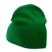 8 Inch Solid Knit Short Beanie Made in USA