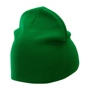 8 Inch Solid Knit Short Beanie Made in USA