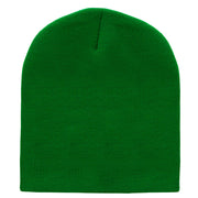 8 Inch Solid Knit Short Beanie Made in USA