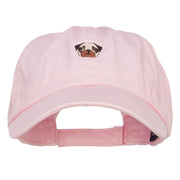 Pug Dog Face Embroidered Low Cap