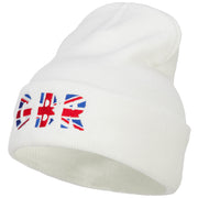 United Kingdom GBR Flag Embroidered Long Beanie