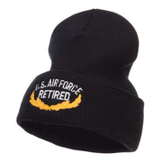 US Air Force Retired Emblem Embroidered Long Beanie