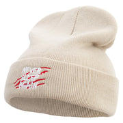 Never Sleep Again Icon Embroidered 12 Inch Long Knitted Beanie - Birch OSFM