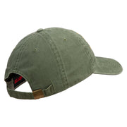 U.S. Army 2nd Infantry Division Embroidered Washed Solid Pigment Dyed Cotton Twill Brass Buckle Cap - Olive OSFM