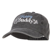 Fishing Buddy Embroidered Washed Cap